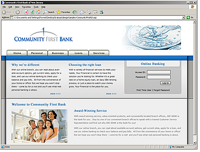 Community First Bank website