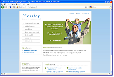 Horsley Chiropractic Clinic website